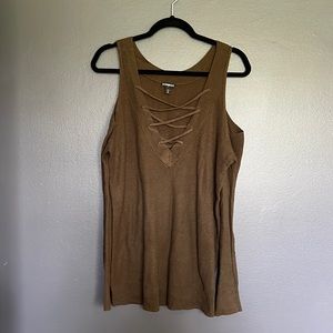 Express Olive Green Reversible Sweater - M